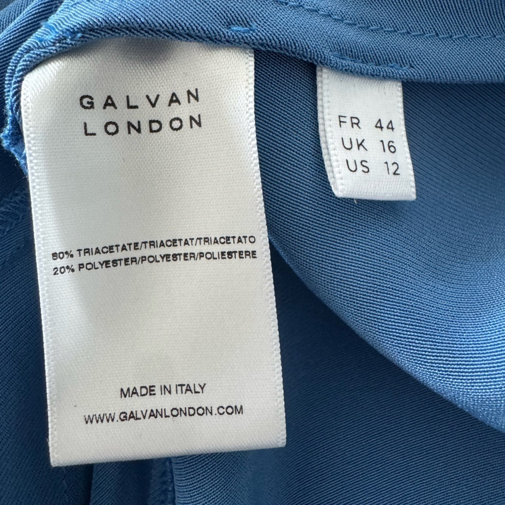 GALVAN LONDON Satin Halter Blue Dress Size 12 VGUC - Picture 3 of 5